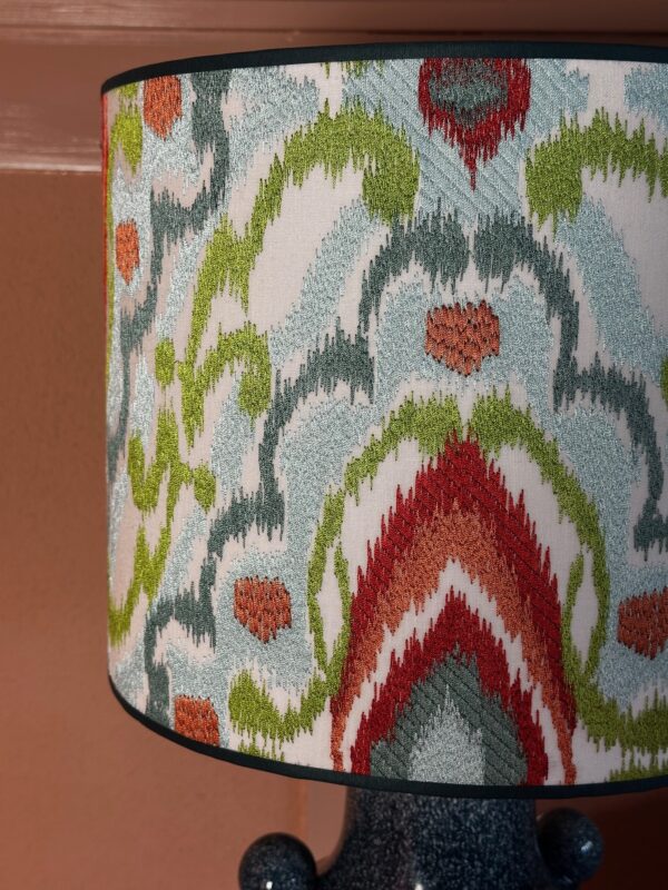 blauwe bollen lamp+kap 2 Blauwe bollen lamp met kap VERKOCHT