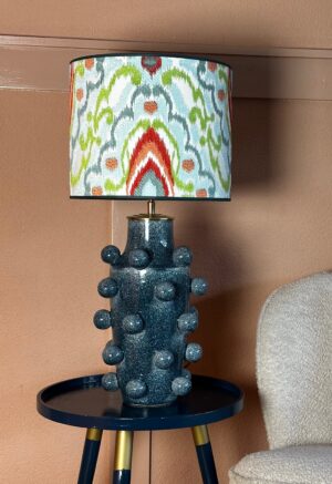 Blauwe bollen lamp met kap VERKOCHT