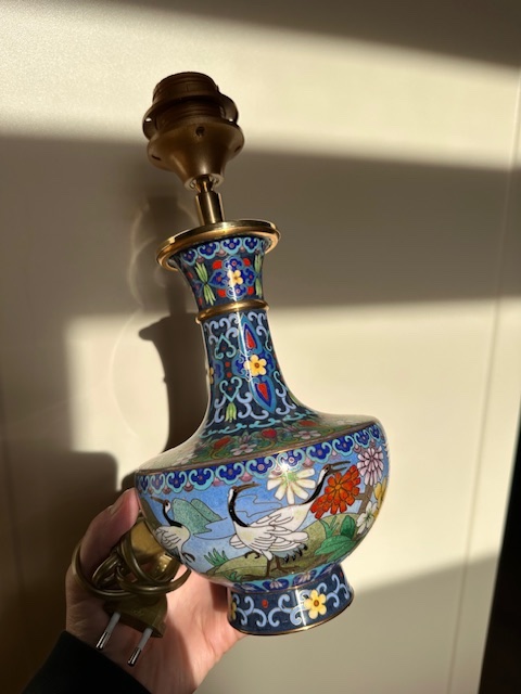 Cloisonne lamp met kap